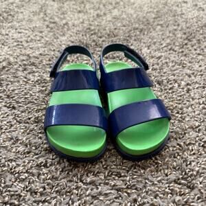 Mini‎ Melissa Cosmoc Sandal Slipper Girls Kids Size 9 Navy Green   Adjustable